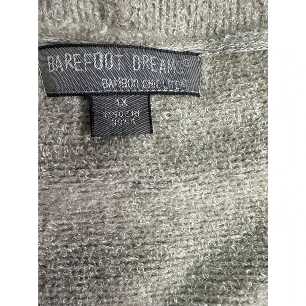 Barefoot Dreams Bamboo Chic Open Front Duster Light Gray 1X ,‎ Cloud Soft, Cozy